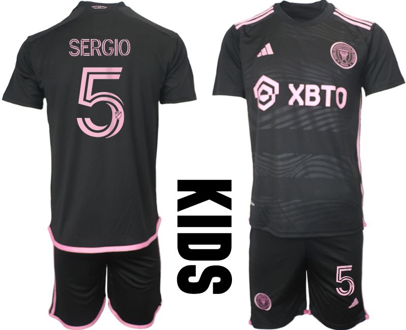Youth 2023-2024 Club Inter Miami CF away black #5 Soccer Jersey